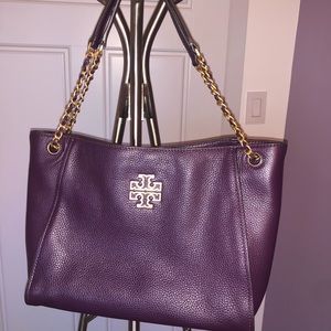 Tory Burch purple leather bag